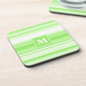 Monogramm Kalkstreifen Getränkeuntersetzer (Linke Seite)