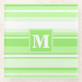 Monogramm Kalkstreifen Glasuntersetzer (Vorderseite)