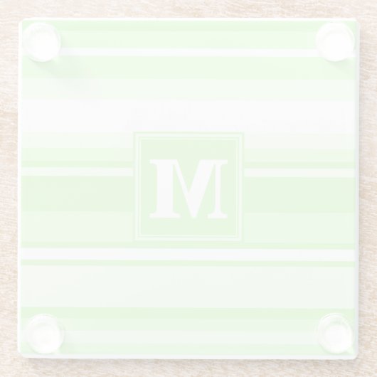 Monogramm Kalkstreifen Glasuntersetzer (Rückseite)