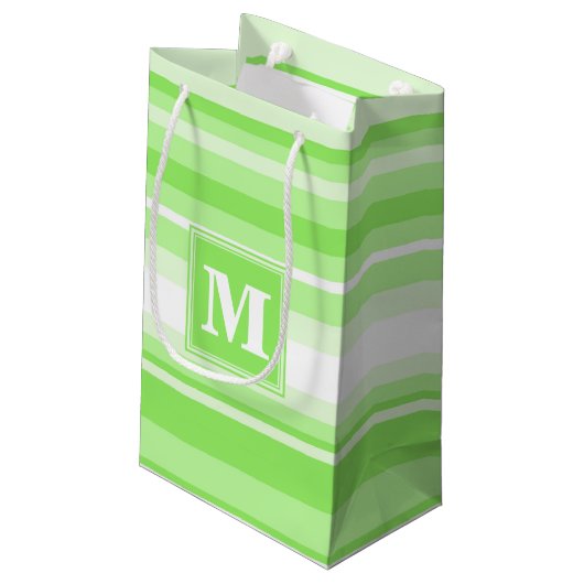 Monogramm Kalkstreifen Kleine Geschenktüte (Rückseite Schrägansicht)
