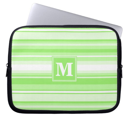 Monogramm Kalkstreifen Laptopschutzhülle (Vorderseite)