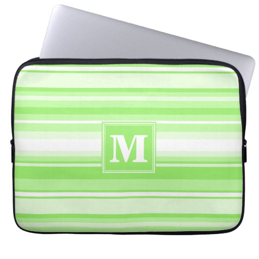 Monogramm Kalkstreifen Laptopschutzhülle (Vorderseite)