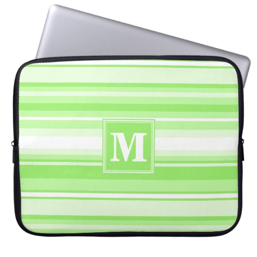 Monogramm Kalkstreifen Laptopschutzhülle (Vorderseite)