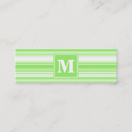 Monogramm Kalkstreifen Mini Visitenkarte (Vorderseite)