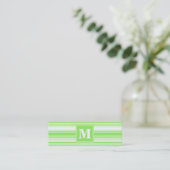 Monogramm Kalkstreifen Mini Visitenkarte (Stehend Vorderseite)