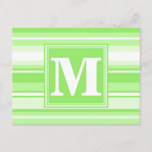 Monogramm Kalkstreifen Postkarte