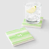 Monogramm Kalkstreifen Steinuntersetzer (Seitenansicht)