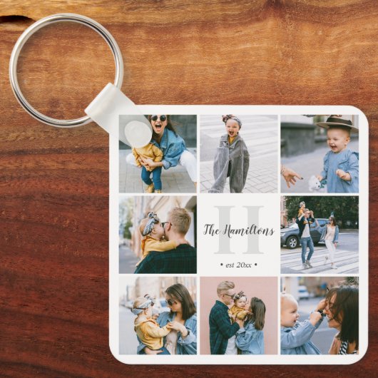 Monogramm-Kalligrafie 16 Foto-Schlüsselanhänger Schlüsselanhänger (Vorderseite)