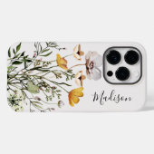 Monogramm Kalligrafie getrocknete Wildblume Bouque Case-Mate iPhone Hülle (Rückseite (Horizontal))