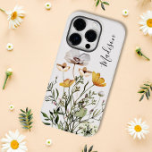 Monogramm Kalligrafie getrocknete Wildblume Bouque Case-Mate iPhone Hülle