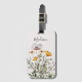 Monogramm Kalligrafie getrocknete Wildblume Bouque Gepäckanhänger (Vorderseite Vertikal)