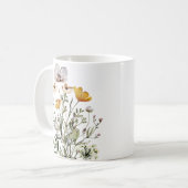 Monogramm Kalligrafie getrocknete Wildblume Bouque Kaffeetasse (Vorderseite Links)