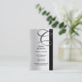 Monogramm-Kalligrafie-Visitenkarte Visitenkarte (Stehend Vorderseite)