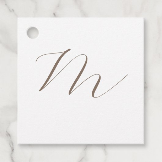Monogramm Kalligraphie Einzigartig Schlicht modern Geschenkanhänger (Vorderseite)