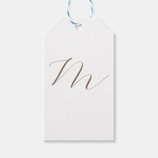 Monogramm Kalligraphie Einzigartig Schlicht modern Geschenkanhänger (Vorderseite)