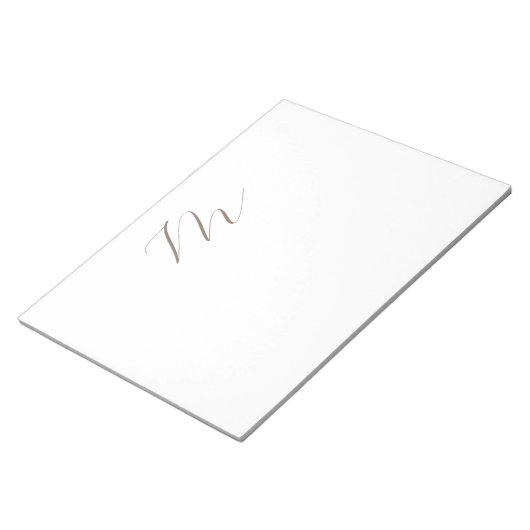Monogramm Kalligraphie Einzigartig Schlicht modern Notizblock (angewinkelt)