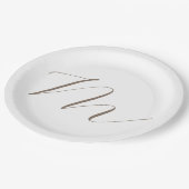 Monogramm Kalligraphie Einzigartig Schlicht modern Pappteller (Schrägansicht)