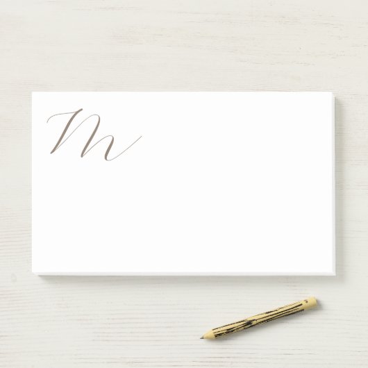 Monogramm Kalligraphie Einzigartig Schlicht modern Post-it Klebezettel (Auf Schreibtisch)