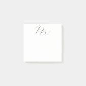 Monogramm Kalligraphie Einzigartig Schlicht modern Post-it Klebezettel (Vorderseite)