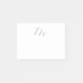 Monogramm Kalligraphie Einzigartig Schlicht modern Post-it Klebezettel (Vorderseite)