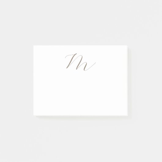 Monogramm Kalligraphie Einzigartig Schlicht modern Post-it Klebezettel (Vorderseite)