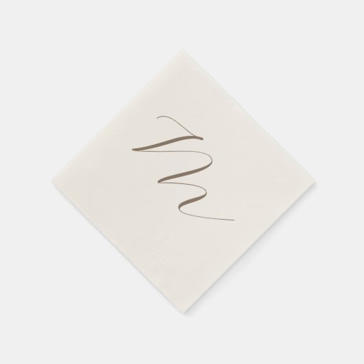Monogramm Kalligraphie Einzigartig Schlicht modern Serviette (Ecke)