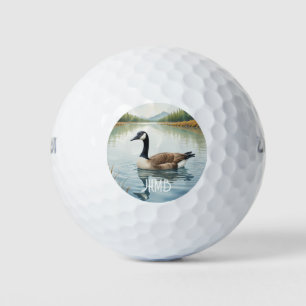 Monogramm Kanada Gans Vogel Natur Tier Golfball