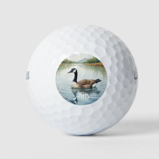 Monogramm Kanada Gans Vogel Natur Tier Golfball (Vorderseite)