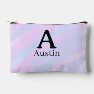 Monogramm Kapital männlich Name lila Pastell  Zubehörtasche