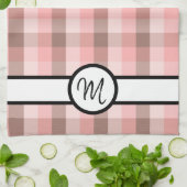 Monogramm Kariert Geschirrtuch (Gefaltet)