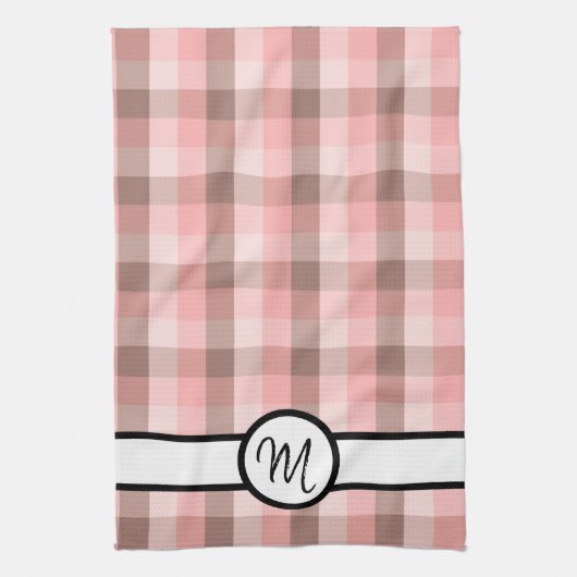 Monogramm Kariert Geschirrtuch (Vertikal)