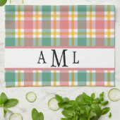 Monogramm Kariert Geschirrtuch (Gefaltet)