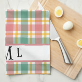 Monogramm Kariert Geschirrtuch (Viertel Falte)