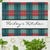 Monogramm Kariert Geschirrtuch (Gefaltet)