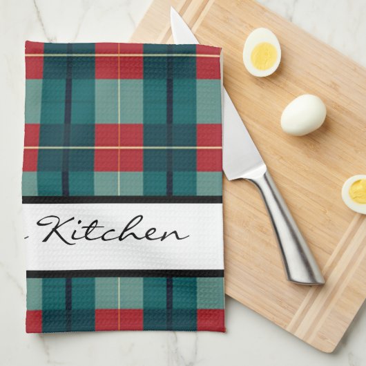 Monogramm Kariert Geschirrtuch (Viertel Falte)