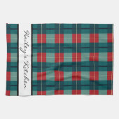 Monogramm Kariert Geschirrtuch (Horizontal)