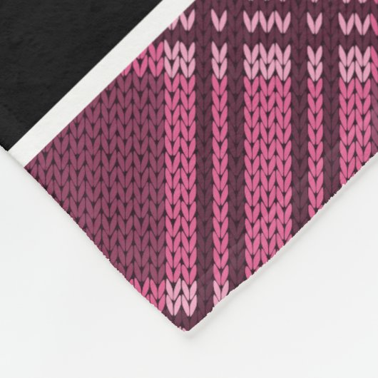 Monogramm Kariert rosa Tartan Fleecedecke (Ecke)