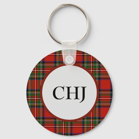 Monogramm Kariert Schlüsselanhänger (Vorderseite)