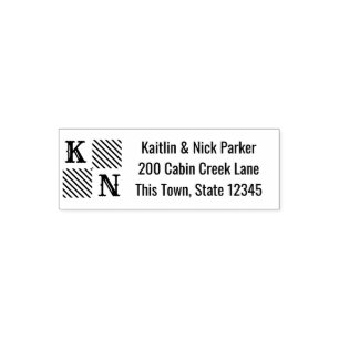 Monogramm karierter Block Permastempel