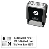 Monogramm karierter Block Permastempel (Beispiel)