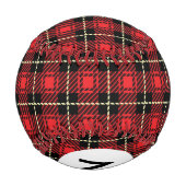 Monogramm Karierter Hintergrund Baseball (Rückseite)