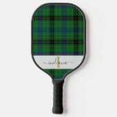 Monogramm Karierter Skriptname Rustic Tartan Pickleball Schläger (Rückseite)