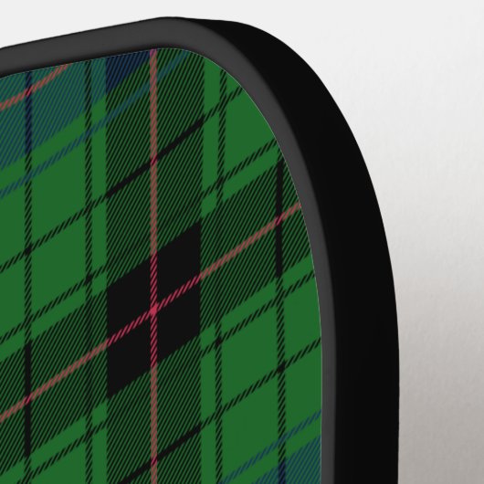 Monogramm Karierter Skriptname Rustic Tartan Pickleball Schläger (Linke Seite)