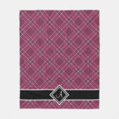 Monogramm Karo Rosa Tartan Fleecedecke (Vorderseite)