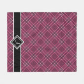 Monogramm Karo Rosa Tartan Fleecedecke (Vorderseite (Horizontal))
