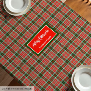 Monogramm Karo Tischdecke Rot Grün Weihnachten Chi