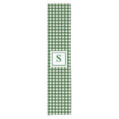 Monogramm-Karottee Gingham Kurzer Tischläufer (Vorderseite)