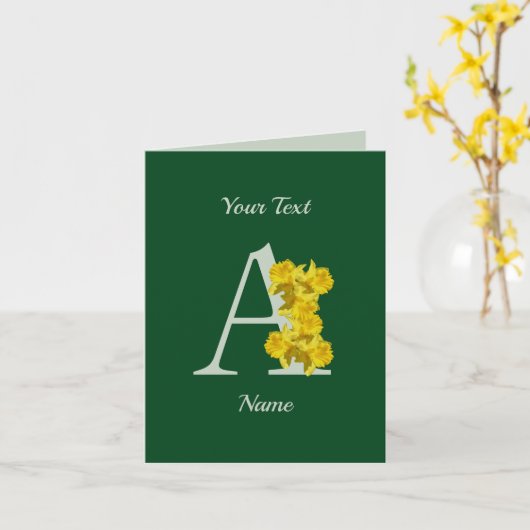 Monogramm Karte (Gelbe Blume)