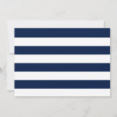 Monogramm-Karte für Navy und White Strip Mitteilungskarte (Rückseite)