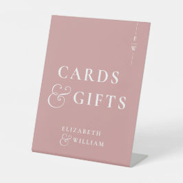 Monogramm-Karten für die Dusty-Rose Sockelschild